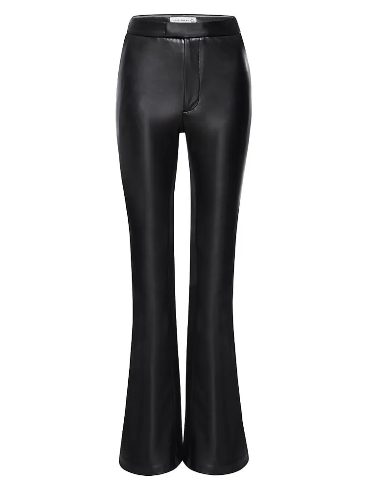 Boot-Cut Faux Leather Pants