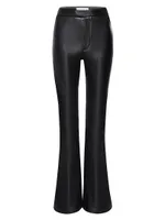 Boot-Cut Faux Leather Pants