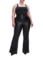 Boot-Cut Faux Leather Pants