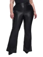 Boot-Cut Faux Leather Pants