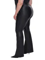 Boot-Cut Faux Leather Pants