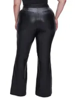 Boot-Cut Faux Leather Pants