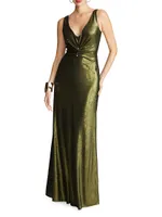 Cassandra Sequined & Barbell-Embellished Gown