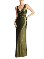 Cassandra Sequined & Barbell-Embellished Gown