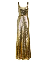 Zahra Sequined Sleeveless Gown