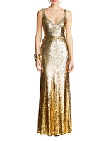 Zahra Sequined Sleeveless Gown