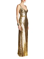 Zahra Sequined Sleeveless Gown