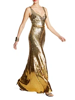 Zahra Sequined Sleeveless Gown