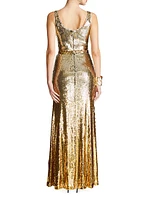 Zahra Sequined Sleeveless Gown