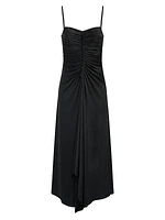Nadine Ruched Sheer-Jersey Midi-Dress
