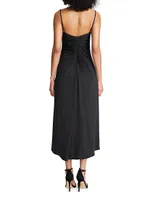 Nadine Ruched Sheer-Jersey Midi-Dress