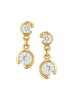 Mercy 18K Yellow Gold & 0.4 TCW Diamond Drop Earrings