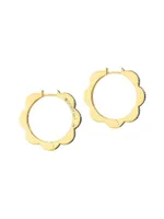 Bloom Triplet 18K Yellow Gold & 0.81 TCW Diamond Medium Mismatched Hoop Earrings