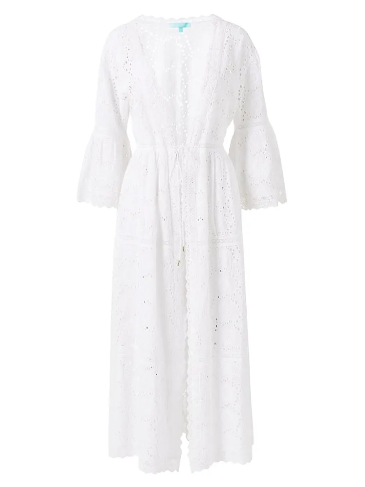 Ava Cotton Eyelet Maxi Caftan