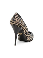 Metallic Logo Jacquard Stilleto Pumps