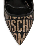 Metallic Logo Jacquard Stilleto Pumps