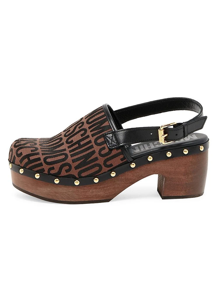 Logo Jacquard Slingback Clogs