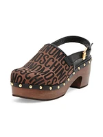 Logo Jacquard Slingback Clogs