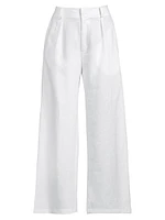 L'Oasis Ida Pleated Linen Wide-Leg Pants