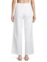 L'Oasis Ida Pleated Linen Wide-Leg Pants