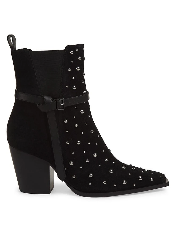 Kelsey 90MM Studded Nubuck Booties