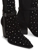 Kelsey 90MM Studded Nubuck Booties