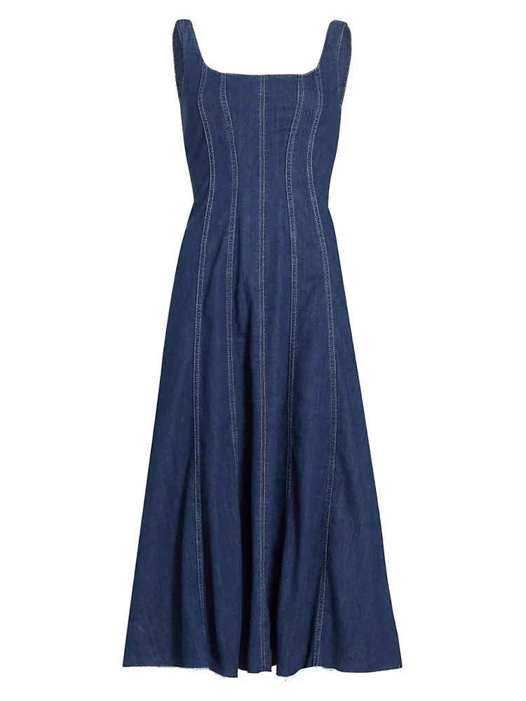 Amory Sleeveless Denim Midi-Dress