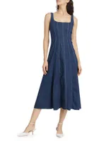 Amory Sleeveless Denim Midi-Dress