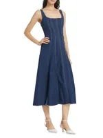 Amory Sleeveless Denim Midi-Dress