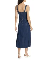 Amory Sleeveless Denim Midi-Dress