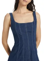 Amory Sleeveless Denim Midi-Dress