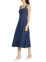 Amory Sleeveless Denim Midi-Dress