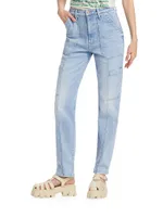 The Private Double Pocket Skimp High-Rise Stretch Tapered Jeans