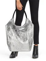 Remi Metallic Shopper Tote Bag