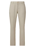 Linen Flat-Front Trousers