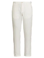 Linen Flat-Front Trousers