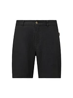 Linen Fixed-Waist Shorts