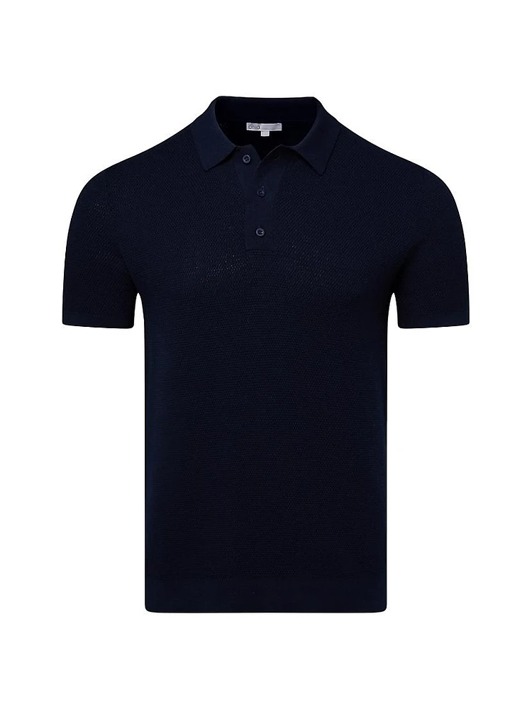 Textured Knit Polo Shirt