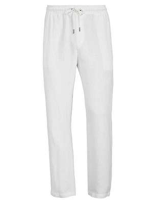 Linen-Blend Drawstring Pants