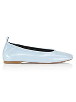 Stretch-Back Leather Ballet Flats