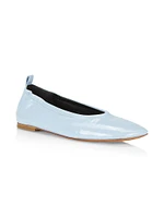 Stretch-Back Leather Ballet Flats