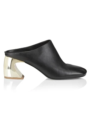 65MM Leather Crescent-Heel Mules