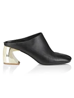 65MM Leather Crescent-Heel Mules