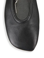 Stretch-Back Leather Ballet Flats