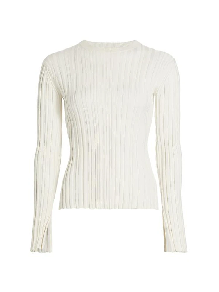 Evie Silk-Blend Rib-Knit Sweater