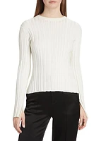 Evie Silk-Blend Rib-Knit Sweater