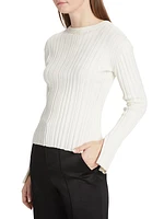 Evie Silk-Blend Rib-Knit Sweater