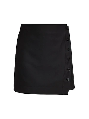 Mahaz Asymmetric Wool Skirt