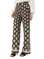 Asia Wide-Leg Jacquard Pants