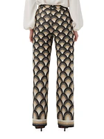 Asia Wide-Leg Jacquard Pants